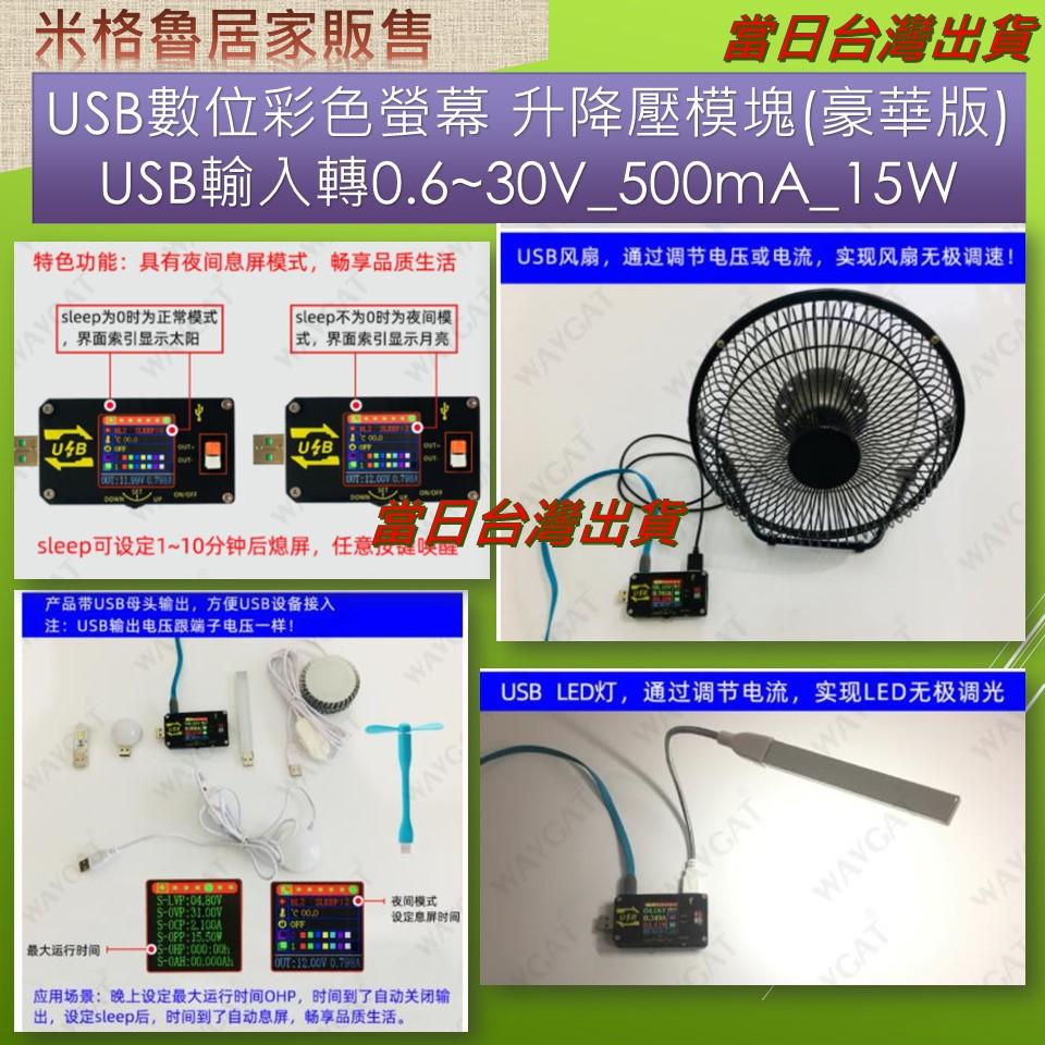 USB數位彩色螢幕 升降壓模塊(豪華版) USB輸入轉0.6~30V_500mA_15W-細節圖5