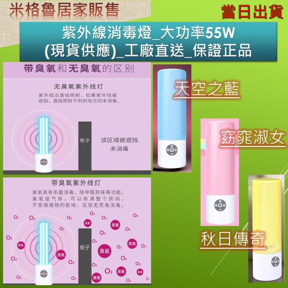 紫外線燈_大功率55W(現貨供應_當天出貨)家用殺菌燈 除蟎紫外線燈 UV燈 臭氧_工廠直送_保證正品-細節圖4