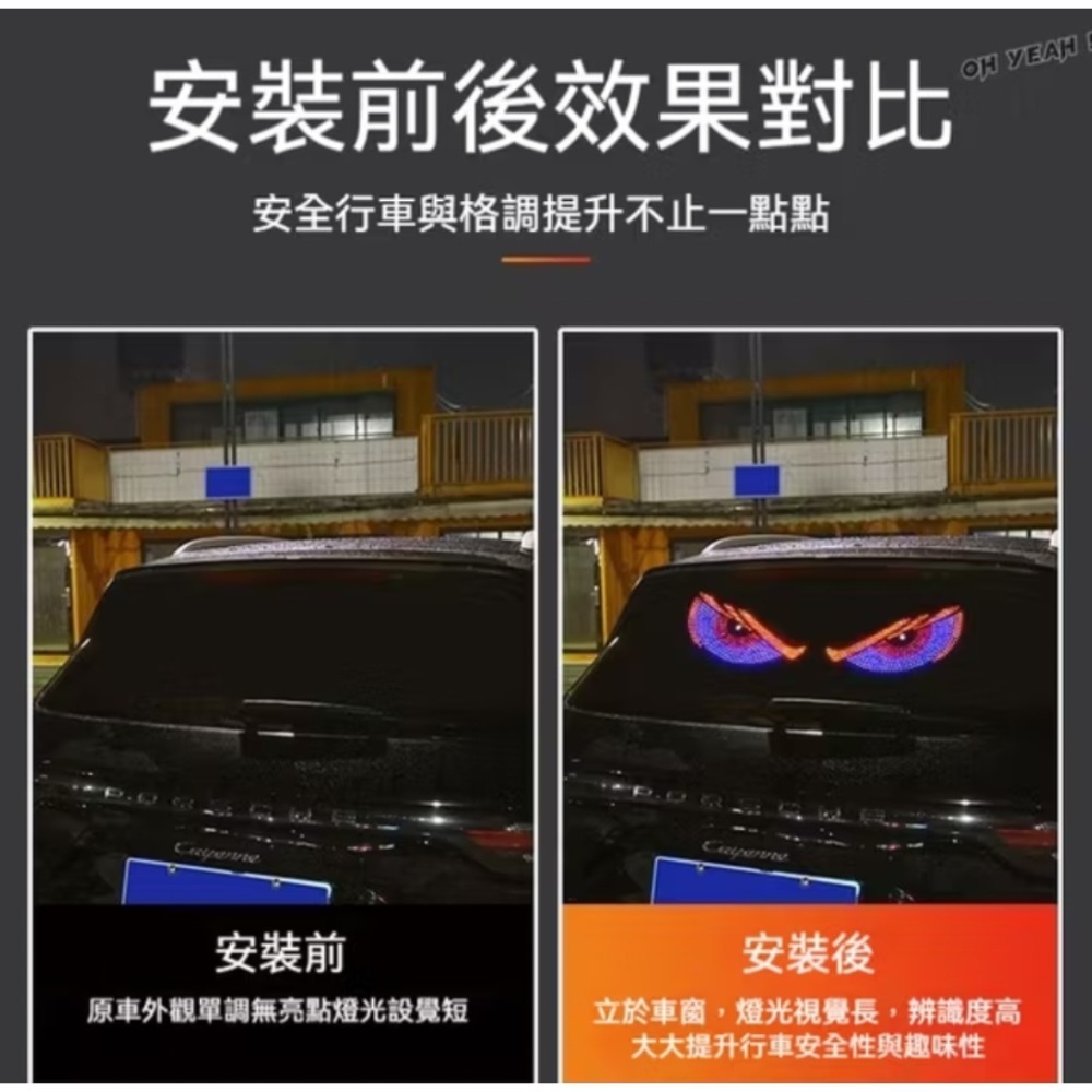 惡魔之眼DIY/11種亮燈模式汽車氛圍燈/USB供電裝飾 燈/車窗/LED燈  【Y1款】-細節圖5