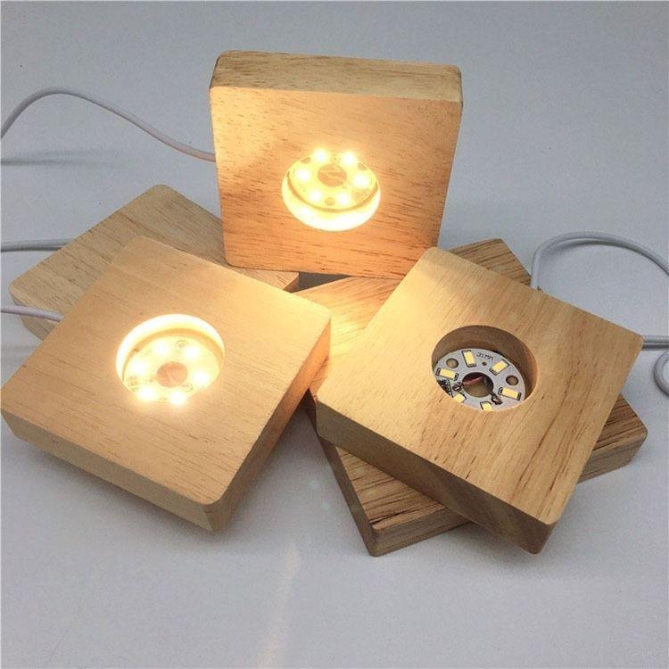 【*實木發光底座】實木 LED 燈座 水晶球 底座 發光底座 發光燈座 LED燈座 鹽燈 風水擺設 USB 七彩燈座-細節圖6