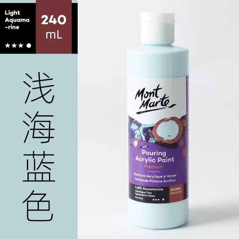 【蒙瑪特流動丙烯顏料-240ml】Mont Marte 蒙馬特 120ml單罐 流動畫 丙烯顏料 壓克力顏料 流體畫-規格圖9