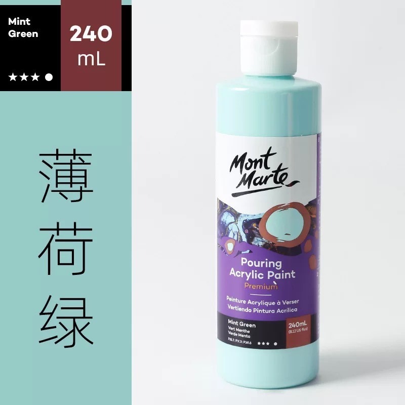 【蒙瑪特流動丙烯顏料-240ml】Mont Marte 蒙馬特 120ml單罐 流動畫 丙烯顏料 壓克力顏料 流體畫-規格圖9