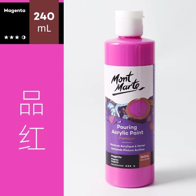 【蒙瑪特流動丙烯顏料-240ml】Mont Marte 蒙馬特 120ml單罐 流動畫 丙烯顏料 壓克力顏料 流體畫-規格圖9