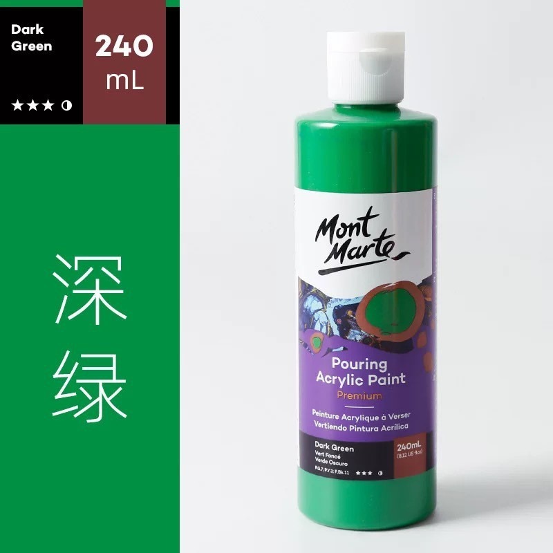 【蒙瑪特流動丙烯顏料-240ml】Mont Marte 蒙馬特 120ml單罐 流動畫 丙烯顏料 壓克力顏料 流體畫-規格圖9