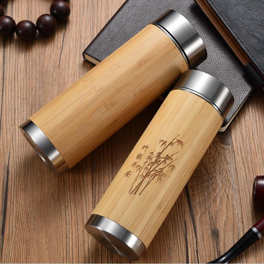 【*竹製保溫杯】不銹鋼內膽 父親節禮物 創意 個性 竹殼杯 禮品 水杯 保溫杯 保溫瓶-細節圖2