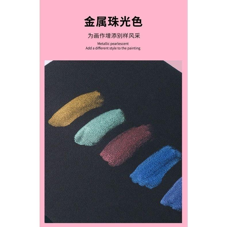 【*喬爾喬內螢光/珠光/金屬水彩套裝組】珠光 螢光 金屬色 水彩 美甲彩繪 固體顏料 塊狀水彩 水彩顏料 固態水彩-細節圖5