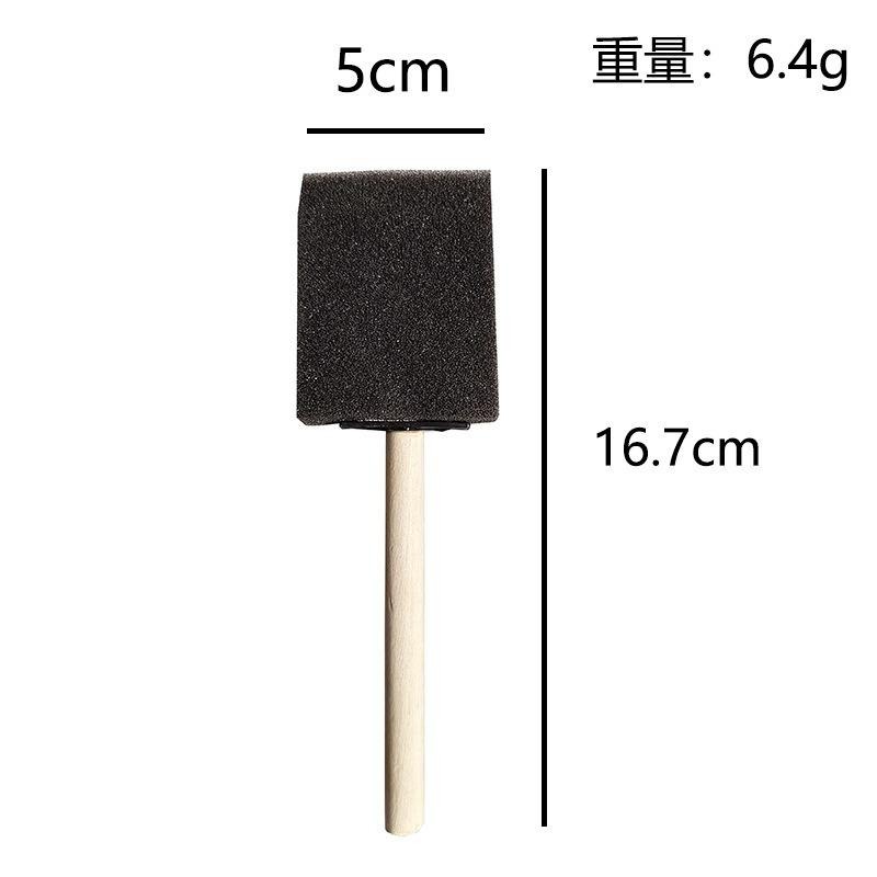 【木柄黑海綿刷】膠水用海綿刷 diy 手工塗鴉 牆繪畫 方形 扁頭 豬血糕 素描用 海棉刷 海綿刷 泡棉刷-細節圖3