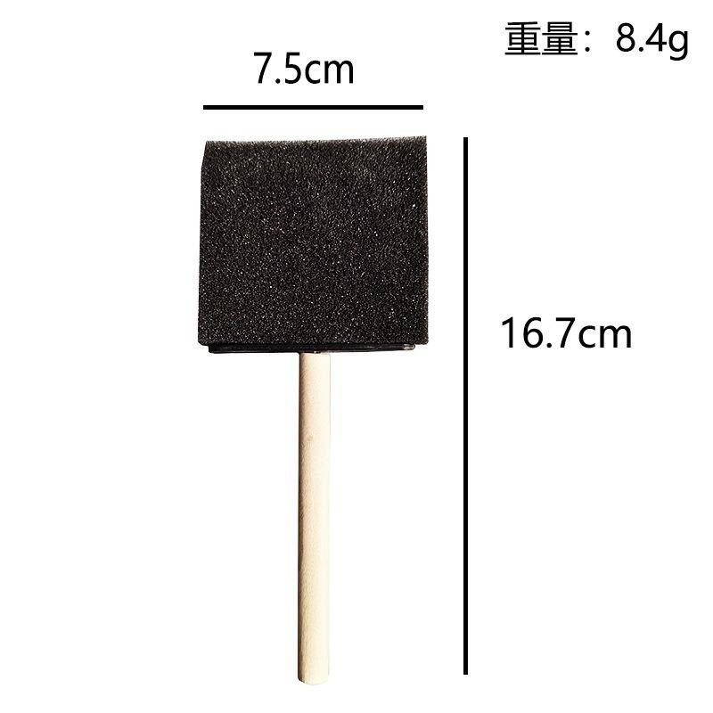 【木柄黑海綿刷】膠水用海綿刷 diy 手工塗鴉 牆繪畫 方形 扁頭 豬血糕 素描用 海棉刷 海綿刷 泡棉刷-細節圖4