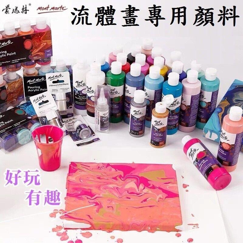 【蒙瑪特流動丙烯顏料-4瓶套裝組】Mont Marte 蒙馬特 套裝販賣 流動畫 流體畫 壓克力顏料 丙烯顏料-細節圖4