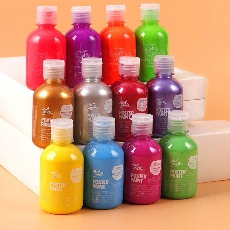 【*蒙瑪特水粉顏料-250ml套裝】澳洲/Mont Marte/蒙馬特/蒙馬特/廣告顏料4色套組/250ml/廣告顏料-細節圖2