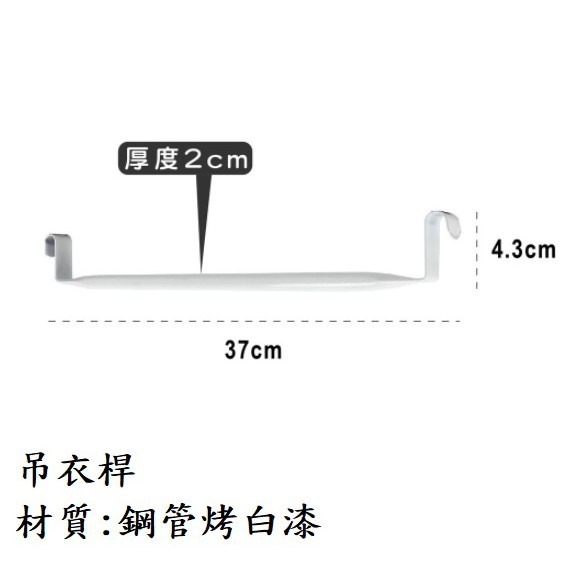 台中現貨【組合衣櫃-零配件】有整組可選購 DIY 組合鞋櫃 組合置物架 組合衣櫥 收納櫃 組合櫃 書櫃 置物櫃-吊衣桿(純白)