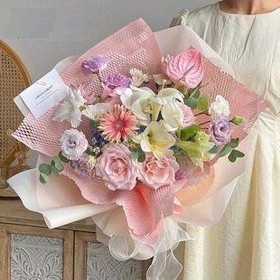 【韓素紙-單張/買10送10】57*57公分 花束包裝紙 材料 花束 包裝紙 霧面紙 彩色包花 鮮花 加厚 防水 包裝紙-細節圖3