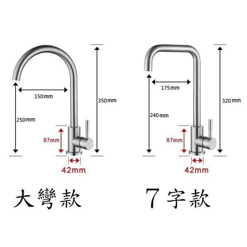 【廚房水龍頭-立式】304不銹鋼無鉛龍頭廚房 水槽冷熱水龍頭 雙槽洗菜盆 旋轉水龍頭-細節圖7