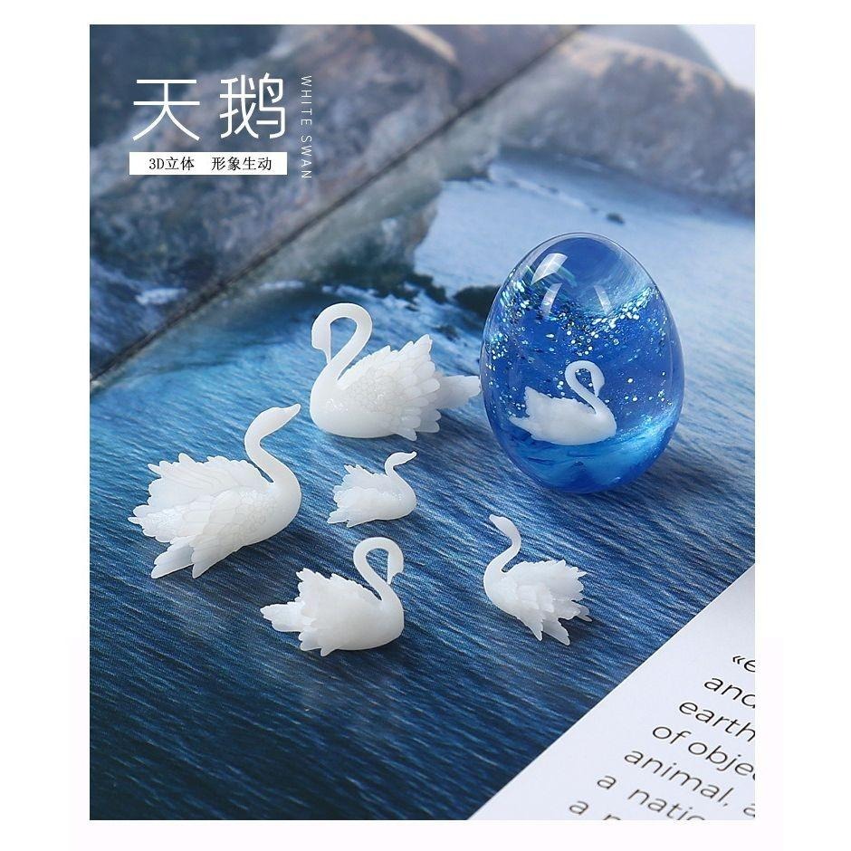 【*微觀模型-天鵝】3D立體 天鵝 模型 滴膠素材 水晶膠填充物-細節圖2