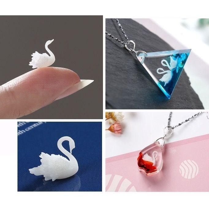 【*微觀模型-天鵝】3D立體 天鵝 模型 滴膠素材 水晶膠填充物-細節圖3