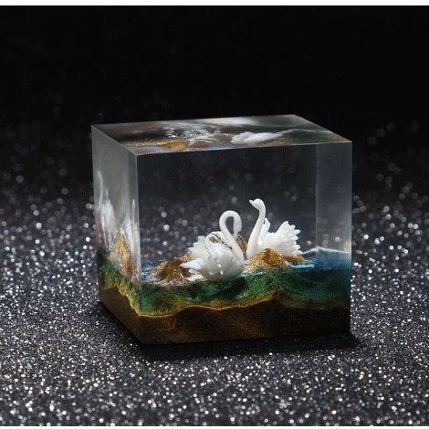 【*微觀模型-天鵝】3D立體 天鵝 模型 滴膠素材 水晶膠填充物-細節圖7