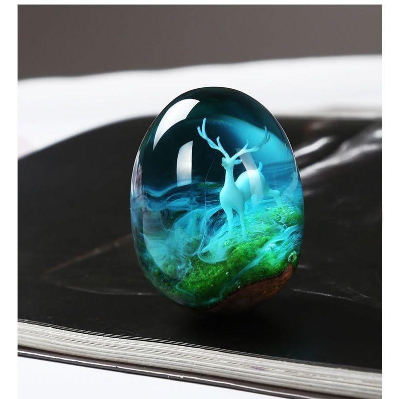 【微觀模型-仙鹿】3D立體 仙鹿 梅花鹿 鹿 模型 滴膠素材 水晶膠填充物-細節圖4