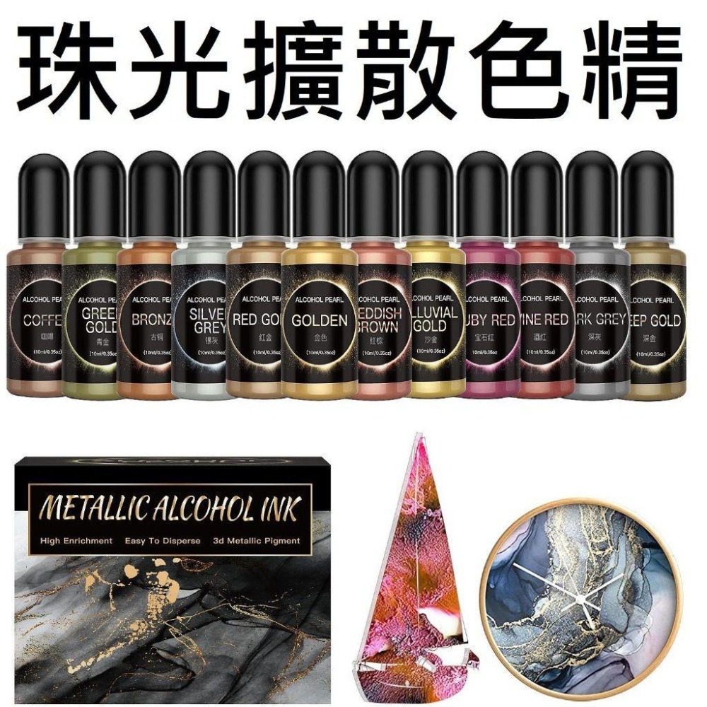 【珠光擴散色精】15ml 6色 暈染色精  3D暈染色精 UV滴膠 水晶滴膠 調色色漿 珠光色精-細節圖4