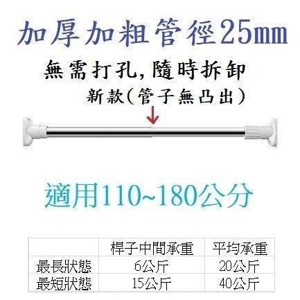 台灣現貨【強力伸縮桿】無磁不銹鋼 免打孔 無段伸縮 超强承重 不鏽鋼 曬衣架 吊衣架 晾衣桿 窗簾桿 浴簾桿-細節圖9