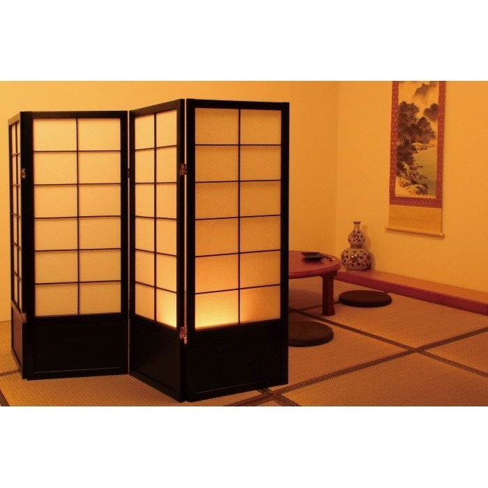『全球生活家』快速出貨 MIT台灣製 180cm 日式典雅四片式實木屏風/玄關屏風-原木色/黑色(JP-S180-4)-細節圖2