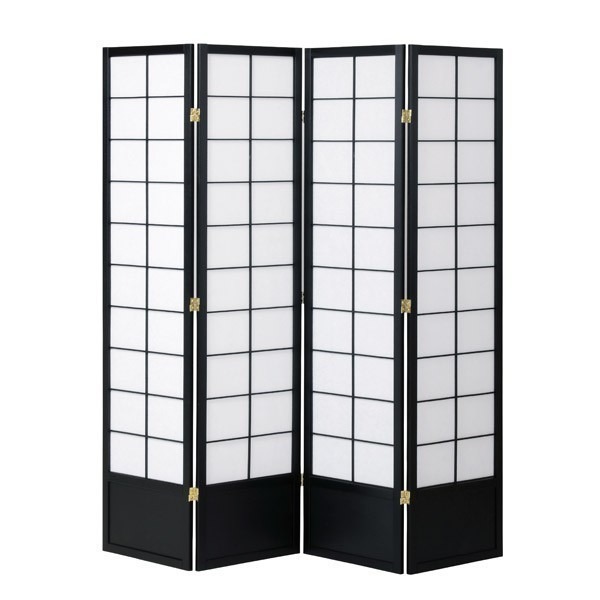 『全球生活家』快速出貨 MIT台灣製 180cm 日式典雅四片式實木屏風/玄關屏風-原木色/黑色(JP-S180-4)-規格圖3