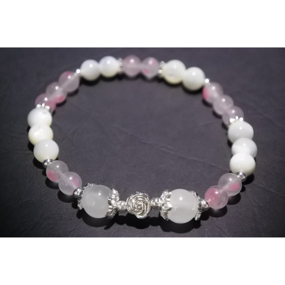 《櫻白柔光・心靜守護》水晶手串-細節圖3