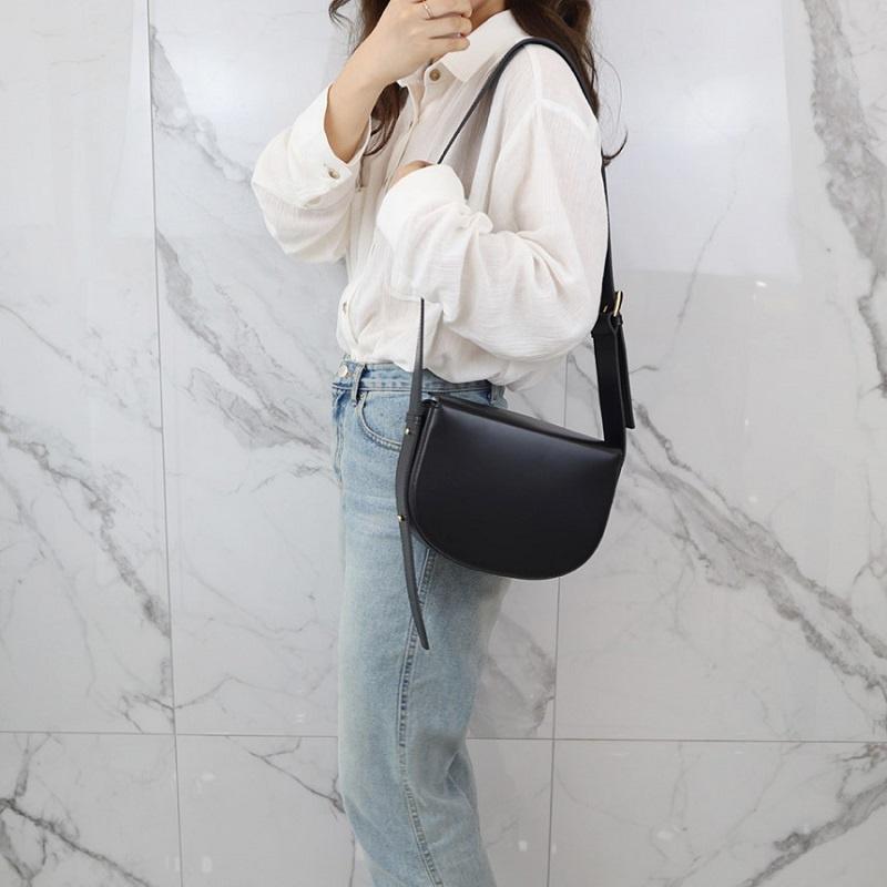 寬肩帶馬鞍包 單肩包 側背包 包包 休閒-細節圖8