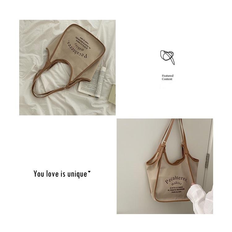 2色☻字母帆布包包☻百搭托特包☻大容量☻單肩腋下包-細節圖8