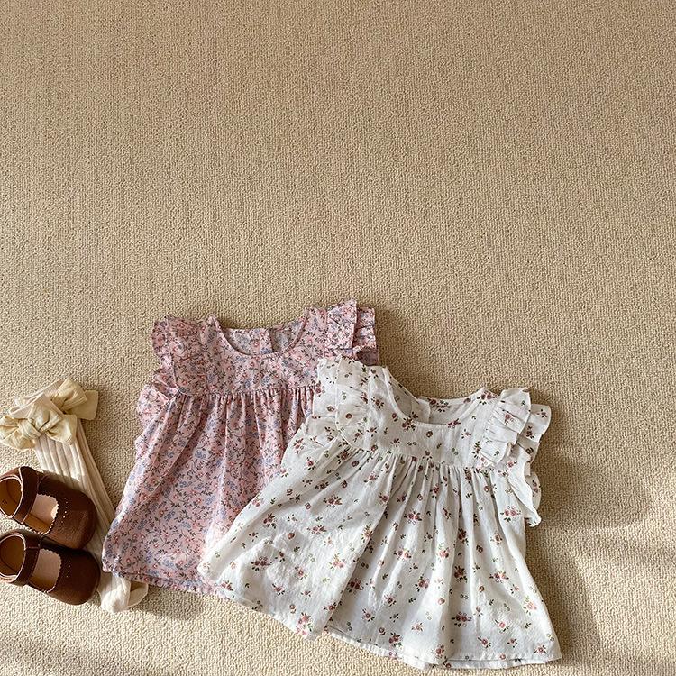 女寶寶薄款碎花娃娃衫☻嬰幼童韓版襯衫上衣-細節圖3