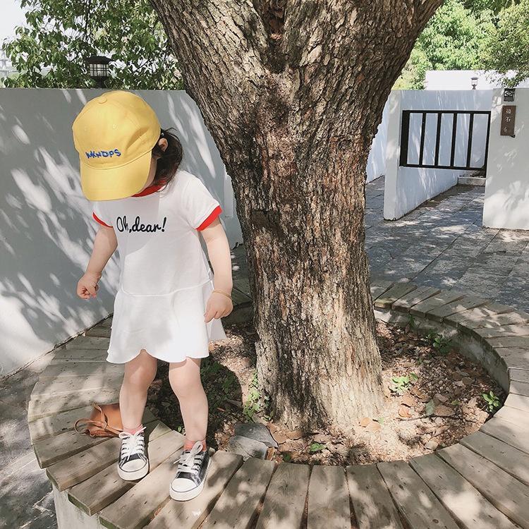 女童連衣裙 童裙 韓版兒童短袖裙 可愛棒球裙 夏季新款 寶寶裙子-細節圖7