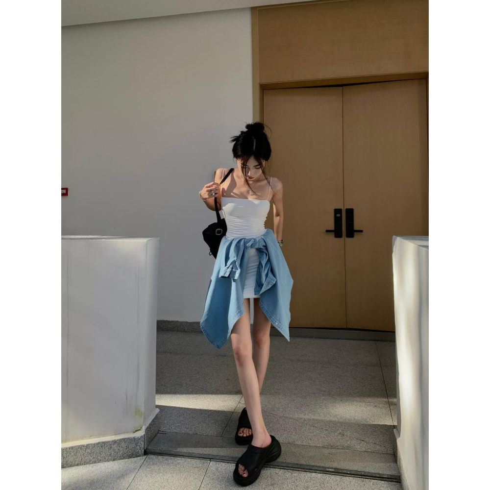 復古藍色牛仔襯衫外套☻秋季寬鬆休閒款襯衣-細節圖6