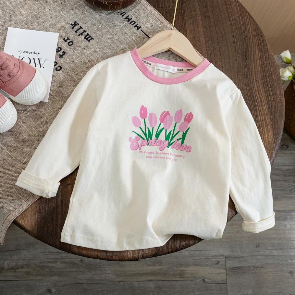 春秋女童長袖印花T恤☻女寶寶上衣 打底衫-細節圖6