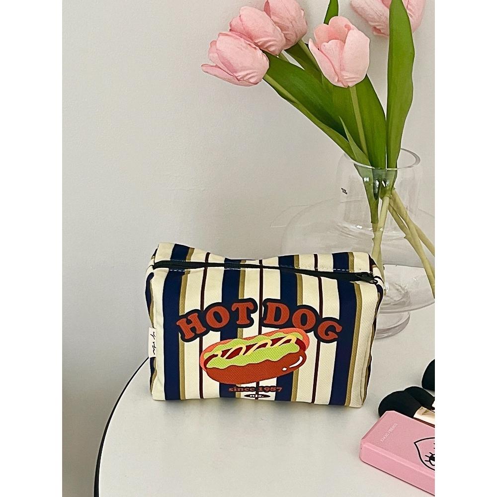 美式復古熱狗化妝包☻收納包 筆袋-細節圖2