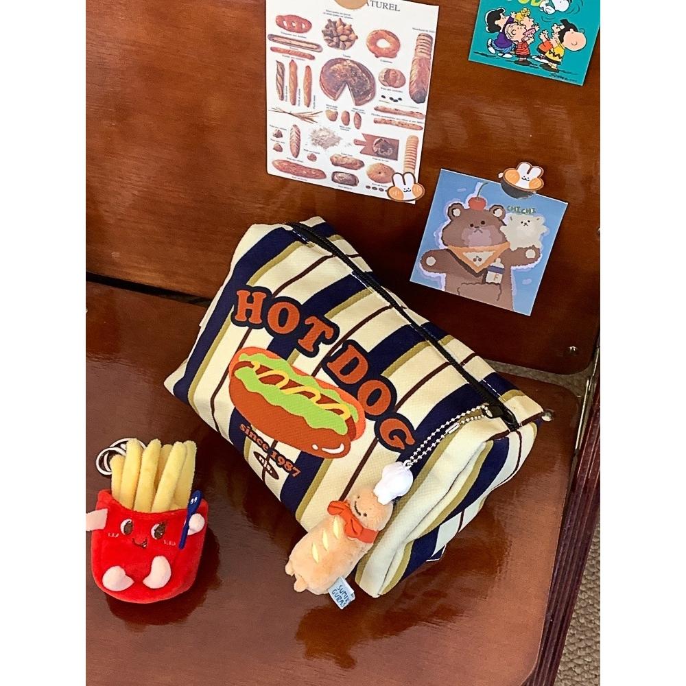 美式復古熱狗化妝包☻收納包 筆袋-細節圖6