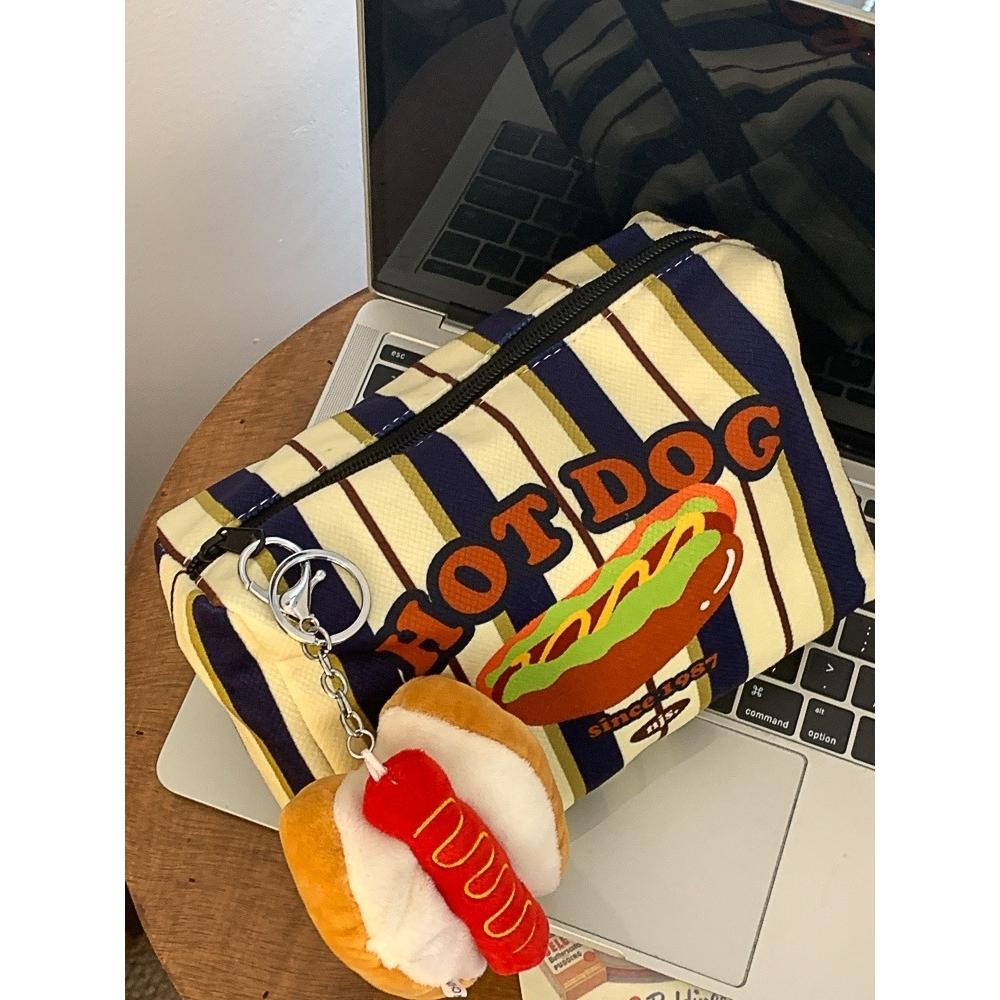 美式復古熱狗化妝包☻收納包 筆袋-細節圖7