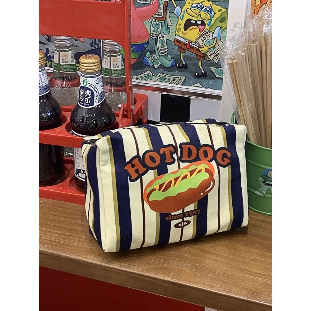 美式復古熱狗化妝包☻收納包 筆袋-細節圖8