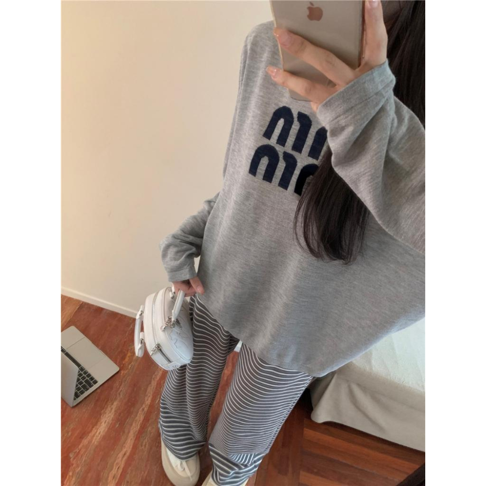 慵懶風灰色毛衣外套☻秋季針織中長款寬鬆外套-細節圖5