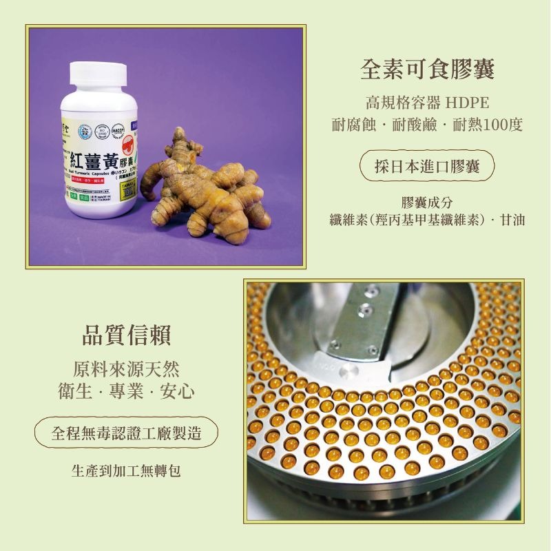 〘淺草堂直營店〙紅薑黃膠囊｜🔺100粒｜純天然無複方｜盒裝-細節圖6
