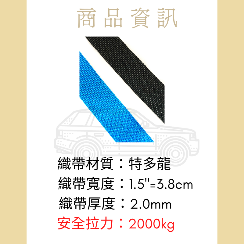 多夫【Dov Strap】 1.5吋=3.8公分 厚2.0mm MIT 強力織帶 綁帶 吊繩 固定繩 綑綁繩 帳篷-細節圖2