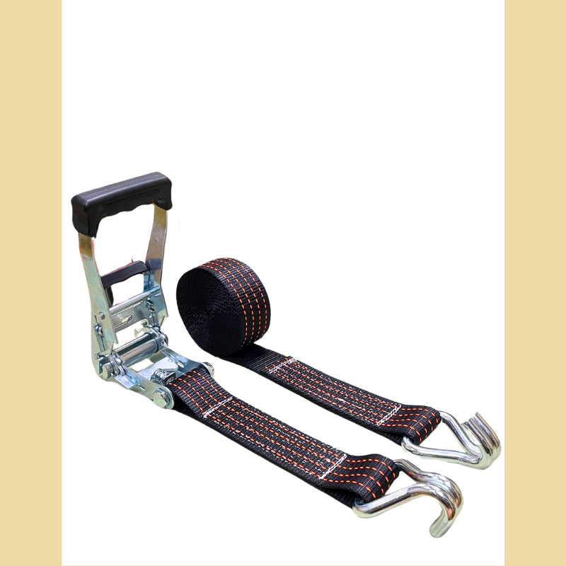 DOV 多夫 2＂ 重型棘輪捆綁帶  棘輪綁帶 捆綁帶 拉緊器 雙J鉤款 布猴 綑綁器 貨物捆綁帶-細節圖2