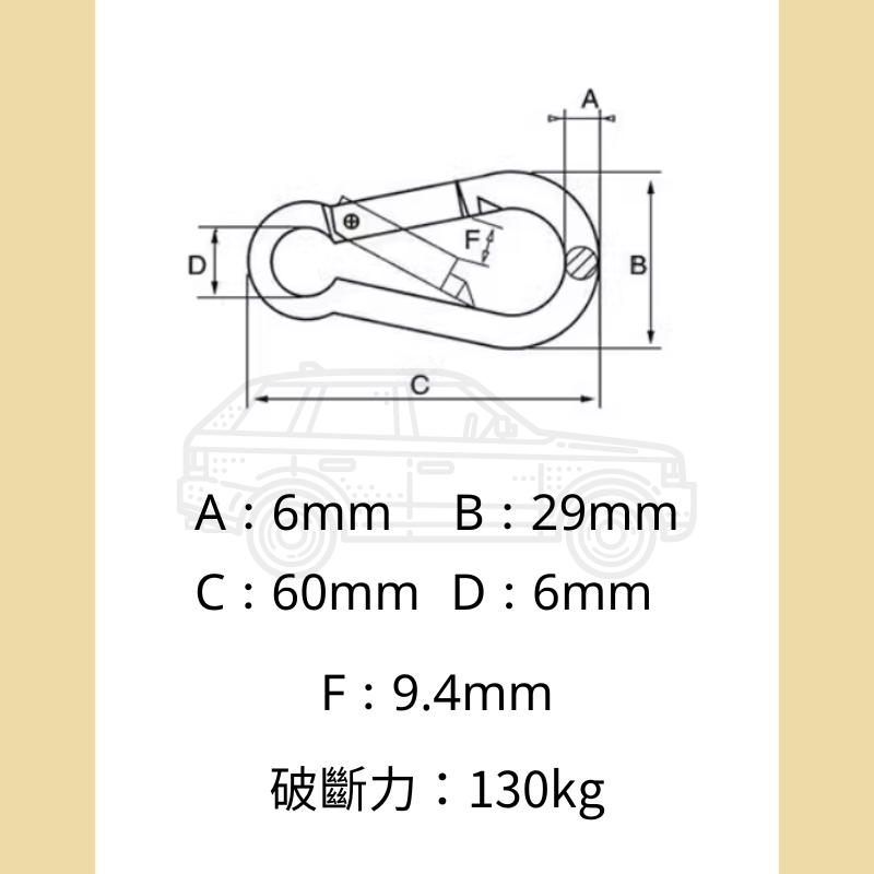 多夫【Dov Strap】 白鐵葫蘆鉤 304葫蘆鉤 不鏽鋼掛勾 彈簧鉤 掛勾 扣環 登山鉤扣 不鏽鋼葫蘆鉤-細節圖2