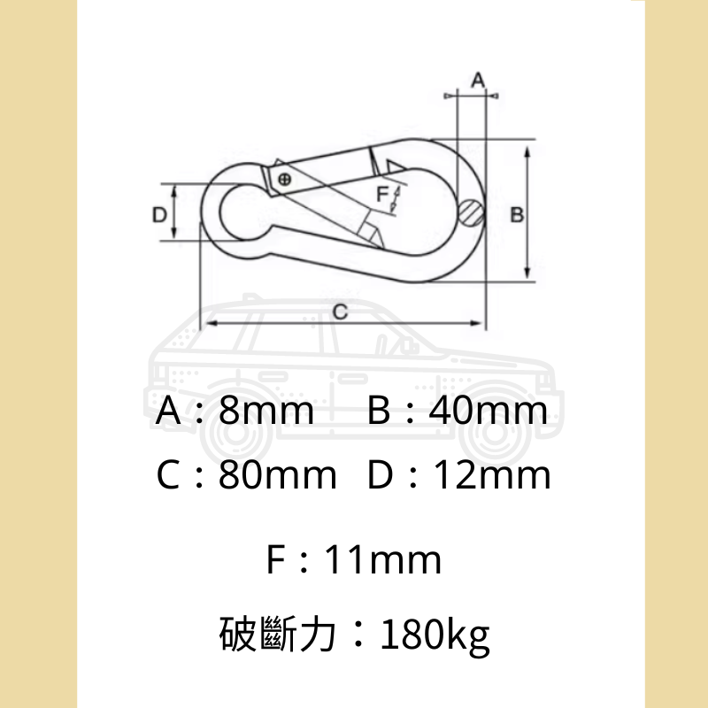 多夫【Dov Strap】 白鐵葫蘆鉤 304葫蘆鉤 不鏽鋼掛勾 彈簧鉤 掛勾 扣環 登山鉤扣 不鏽鋼葫蘆鉤-細節圖3