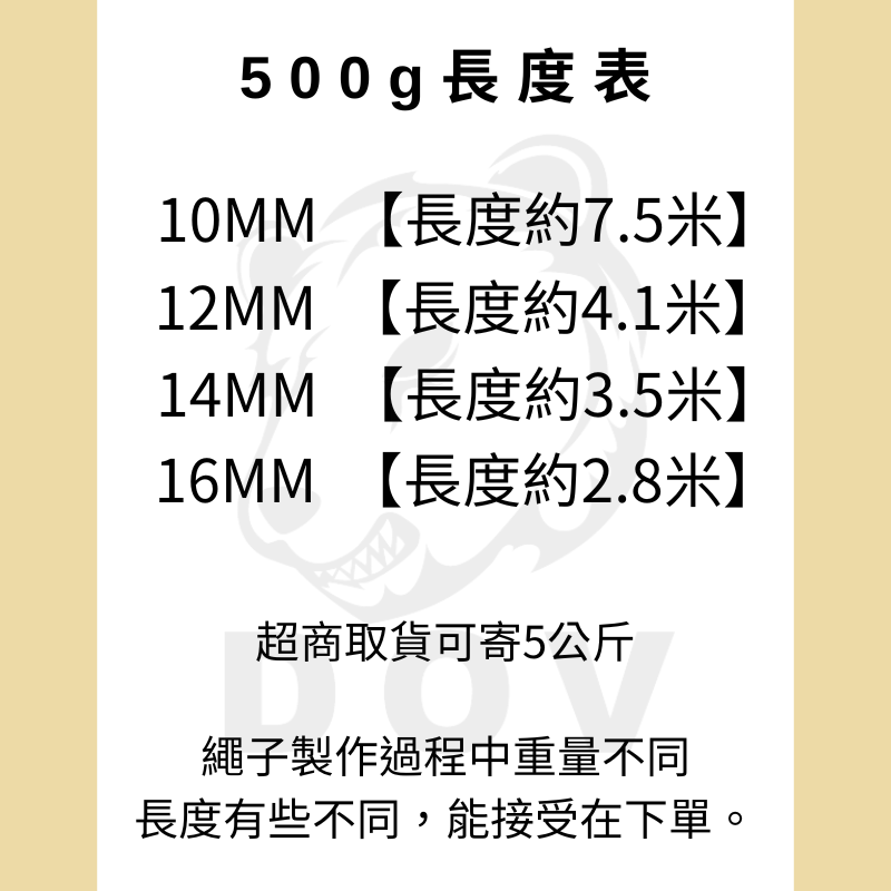 多夫【Dov Strap】 強拉力特多龍繩 台灣製造 【500g】 安全母索 CNS認證 安全繩 繩索 高空作業-細節圖2