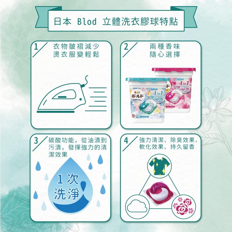 【另有箱購】日本 P&G 4D碳酸機能洗衣球12入 碳酸機能 強效洗淨 清淨花香 淡雅花香 洗衣球-細節圖4