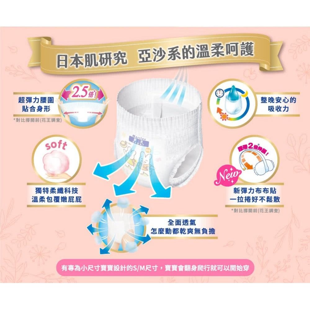 【箱購免運】日本 妙而舒 妙兒褲 花火版/40週年褲型 尿布 褲型尿布 (M-XXL) 隨機整箱出貨-細節圖2