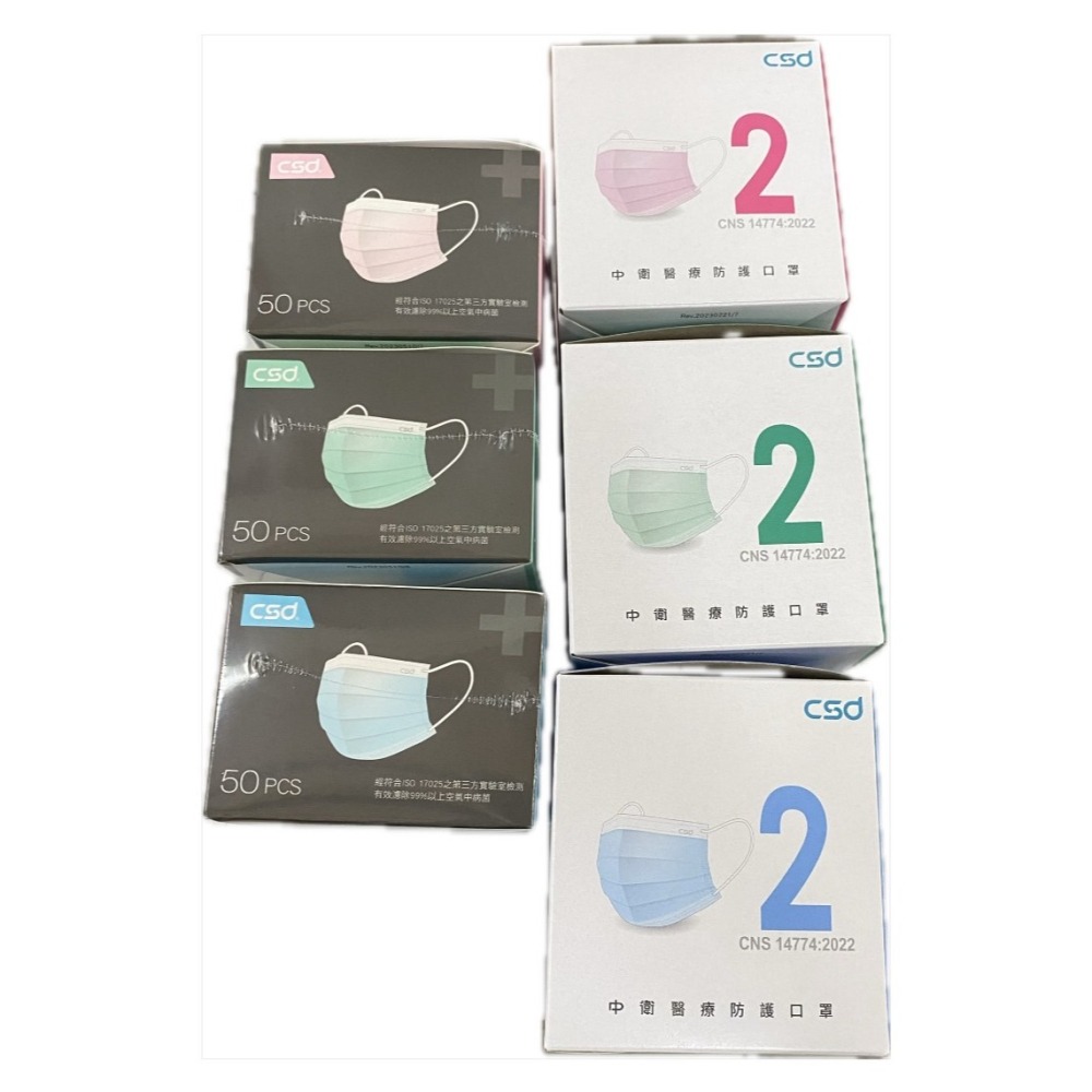 中衛醫療口罩 50入 台灣製造 CSD 中衛口罩 成人 一級口罩 二級口罩 第一級醫療防護口罩 第二級醫療防護口罩-細節圖3