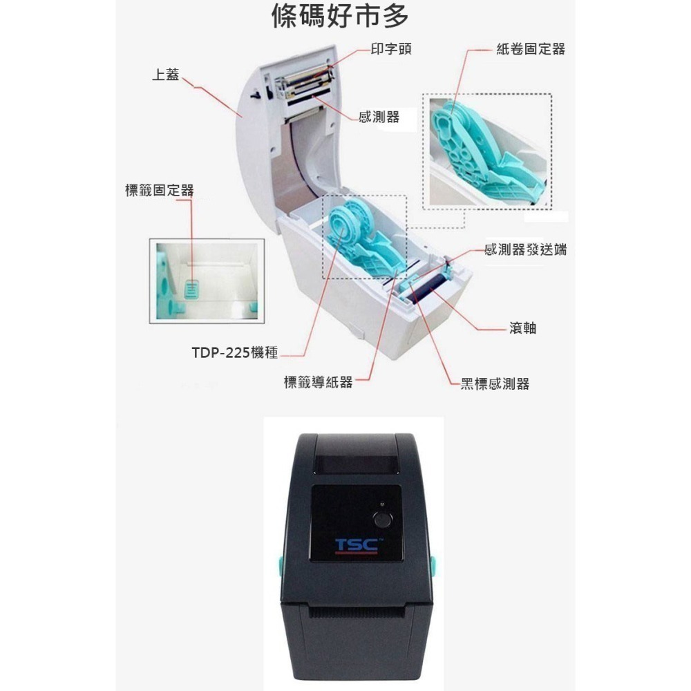 條碼好市多 台灣原廠全新TSC TDP-225熱感標籤機飲料杯貼ichef資廚選網路版肚肚微碧loyverse檢驗標籤-細節圖6