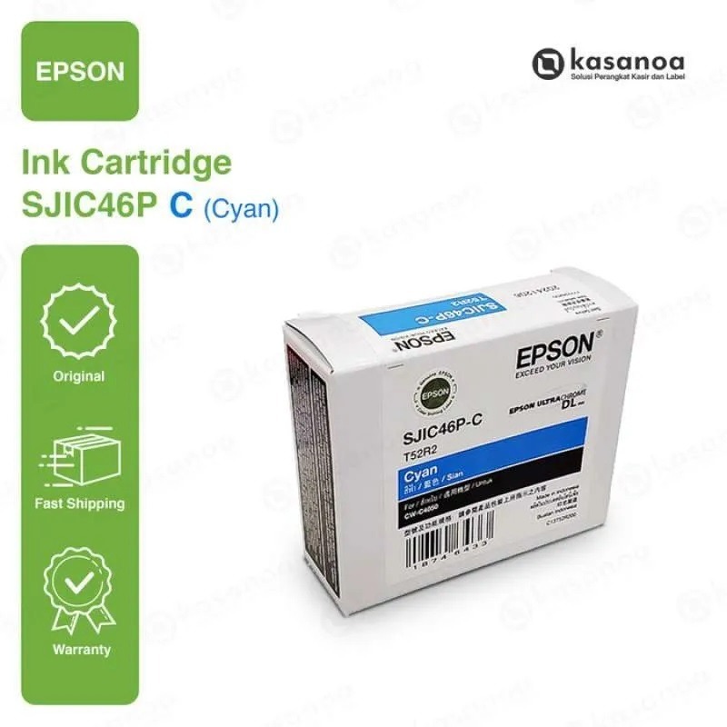 條碼好市多 EPSON CW-C4050墨水匣彩色標籤印表機原廠公司貨SJIC46P四色墨水匣CMYK墨水匣紅黃藍黑四色-細節圖2