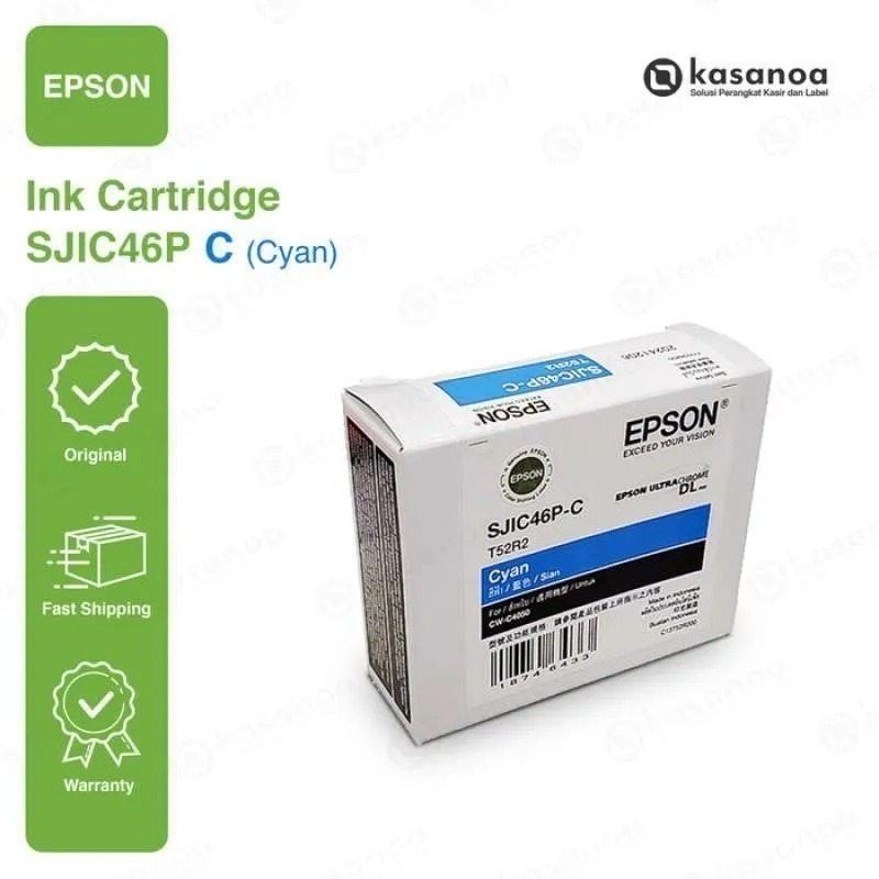 條碼好市多 EPSON CW-C4050墨水匣彩色標籤印表機原廠公司貨SJIC46P四色墨水匣CMYK墨水匣紅黃藍黑四色-規格圖6