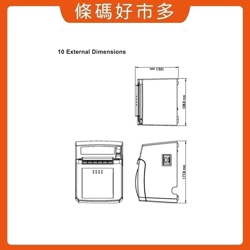 條碼好市多 WINPOS WP-T810原廠新品含稅熱感出單機8080ichief資廚肚肚綠界鼎新麻吉大麥POS系統-細節圖2